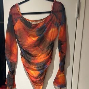 Multicolor Abstract Women's Top